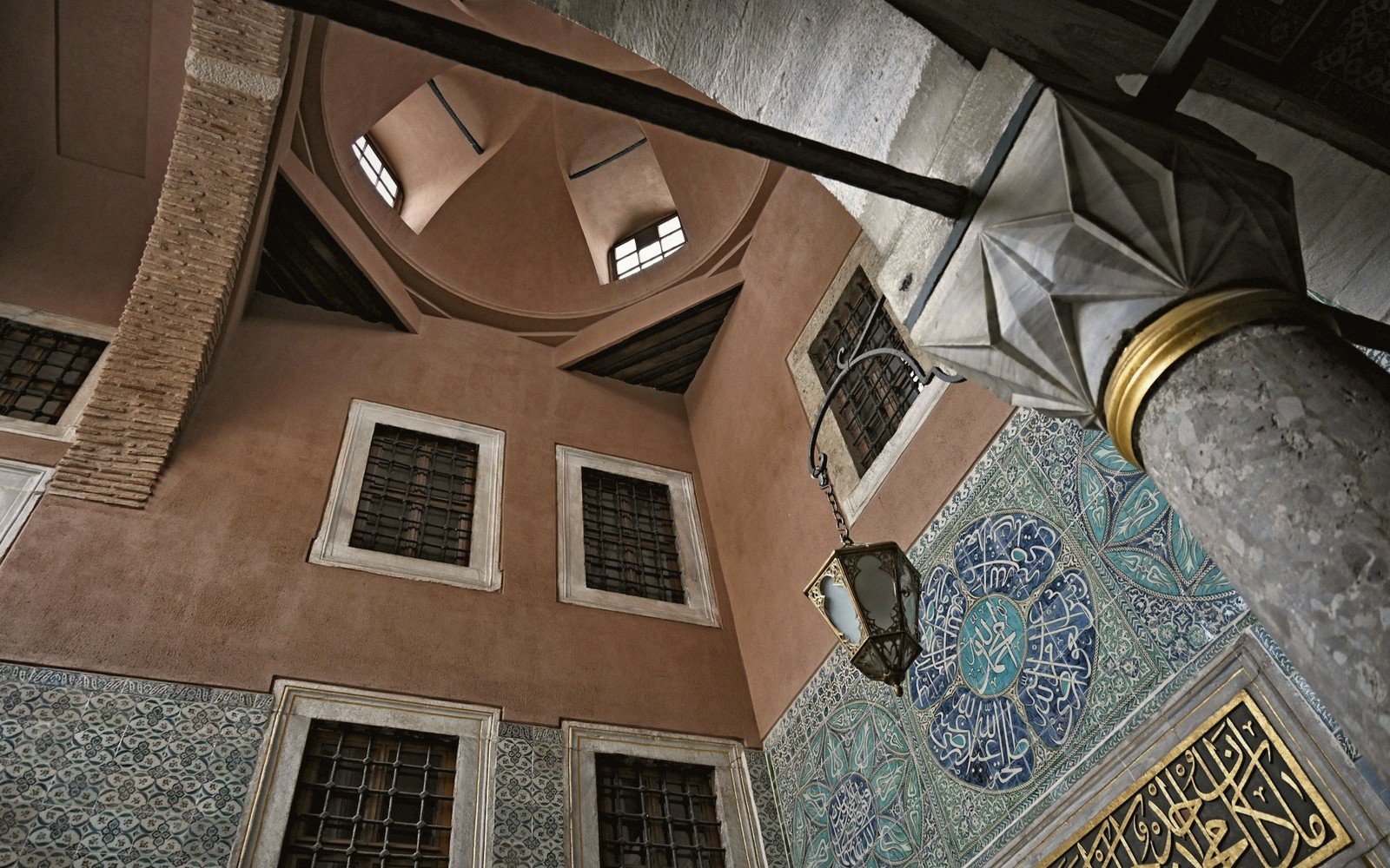 an İznik-tiled mosque interior wall